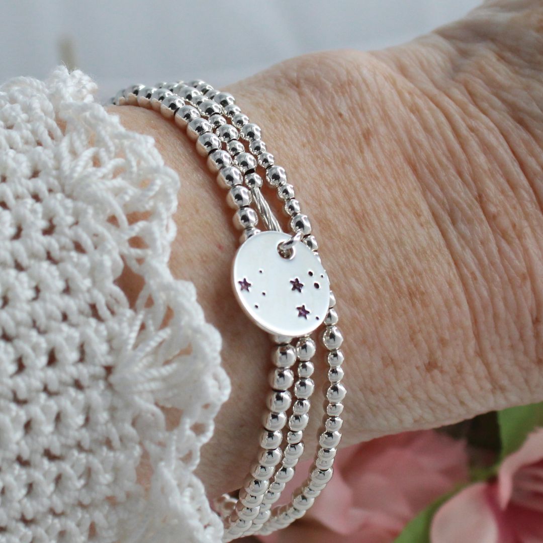 Leo Constellation Charm Silver Bead Bracelet – Bella Love Drop