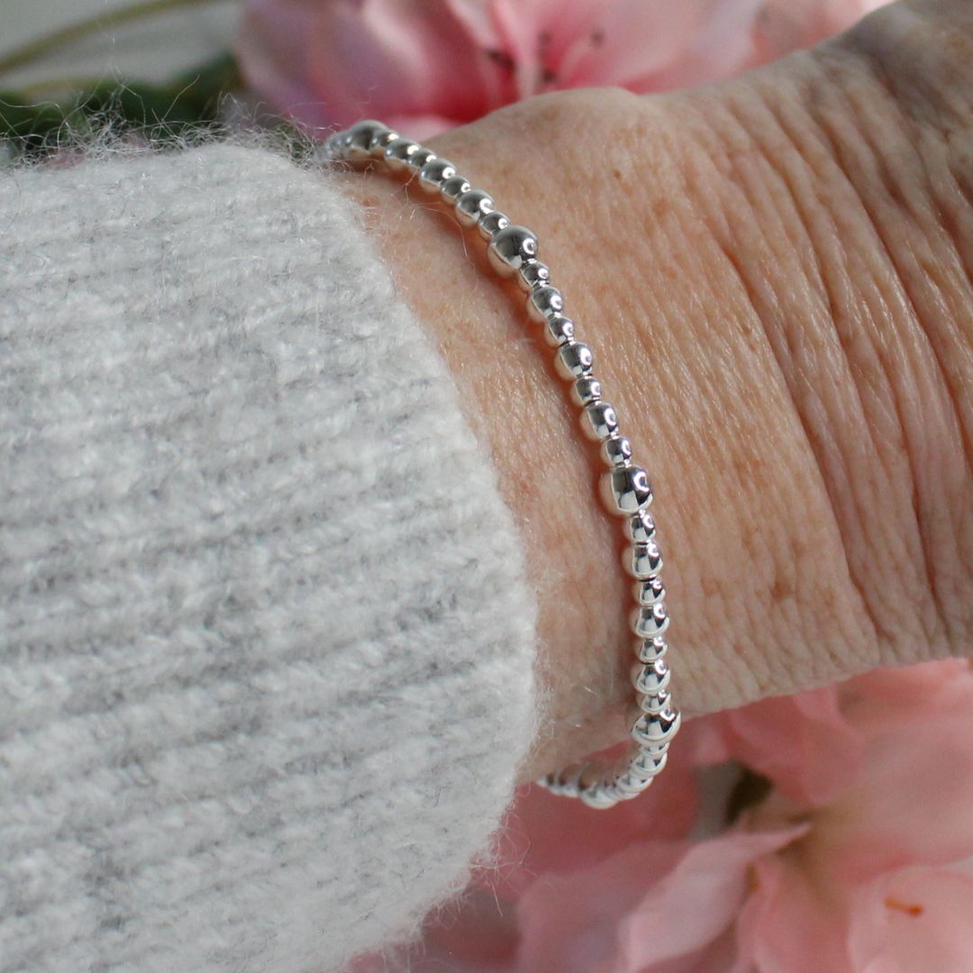 Milano - Sterling Silver Plain Bead Bracelet