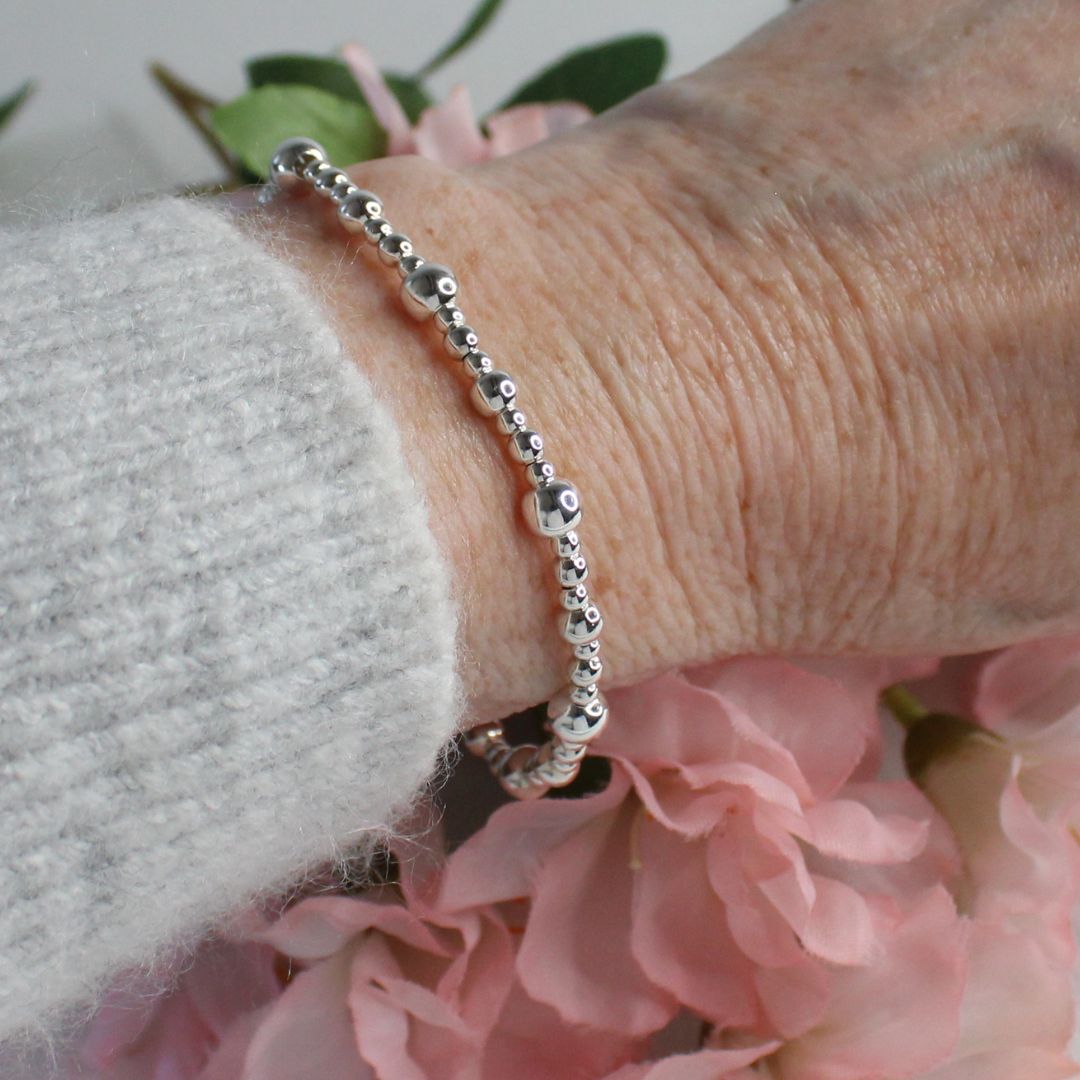 Sterling Silver Bead Stacking Bracelet - 2.5mm, 3mm, 4mm, 5mm - Verona
