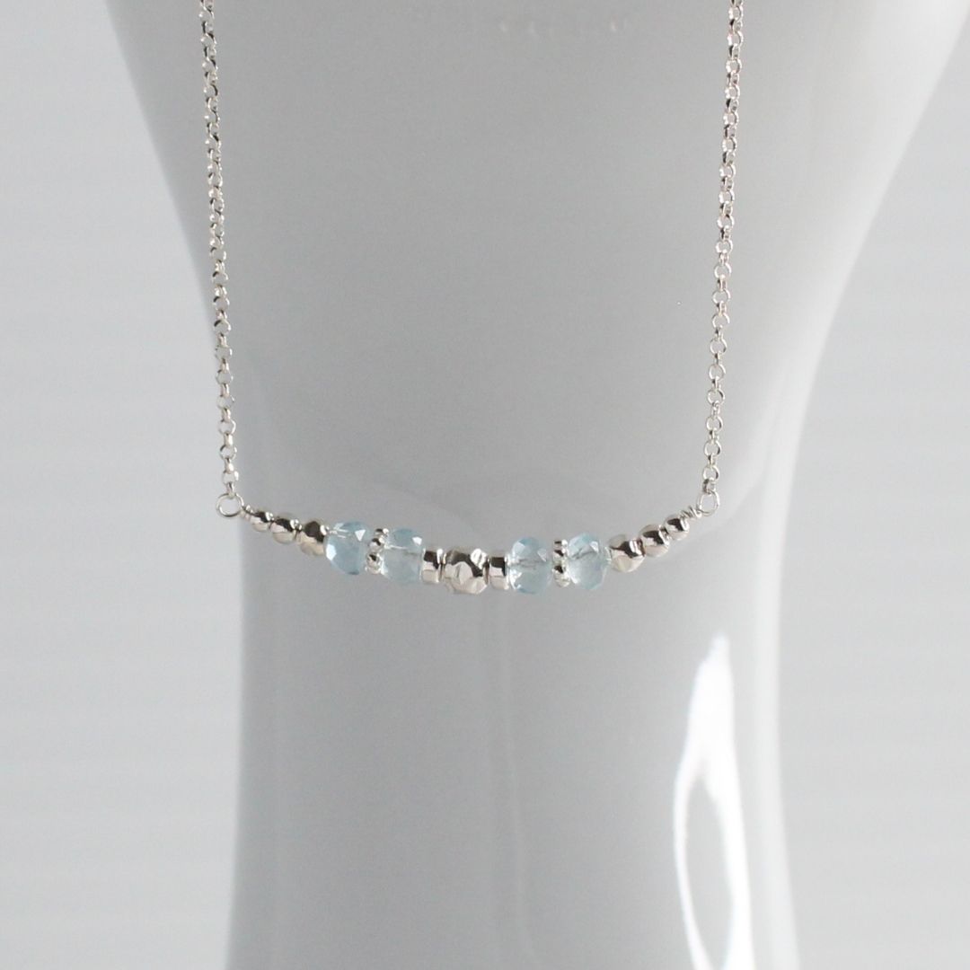 Aquamarine March Birthstone Necklace - Courage