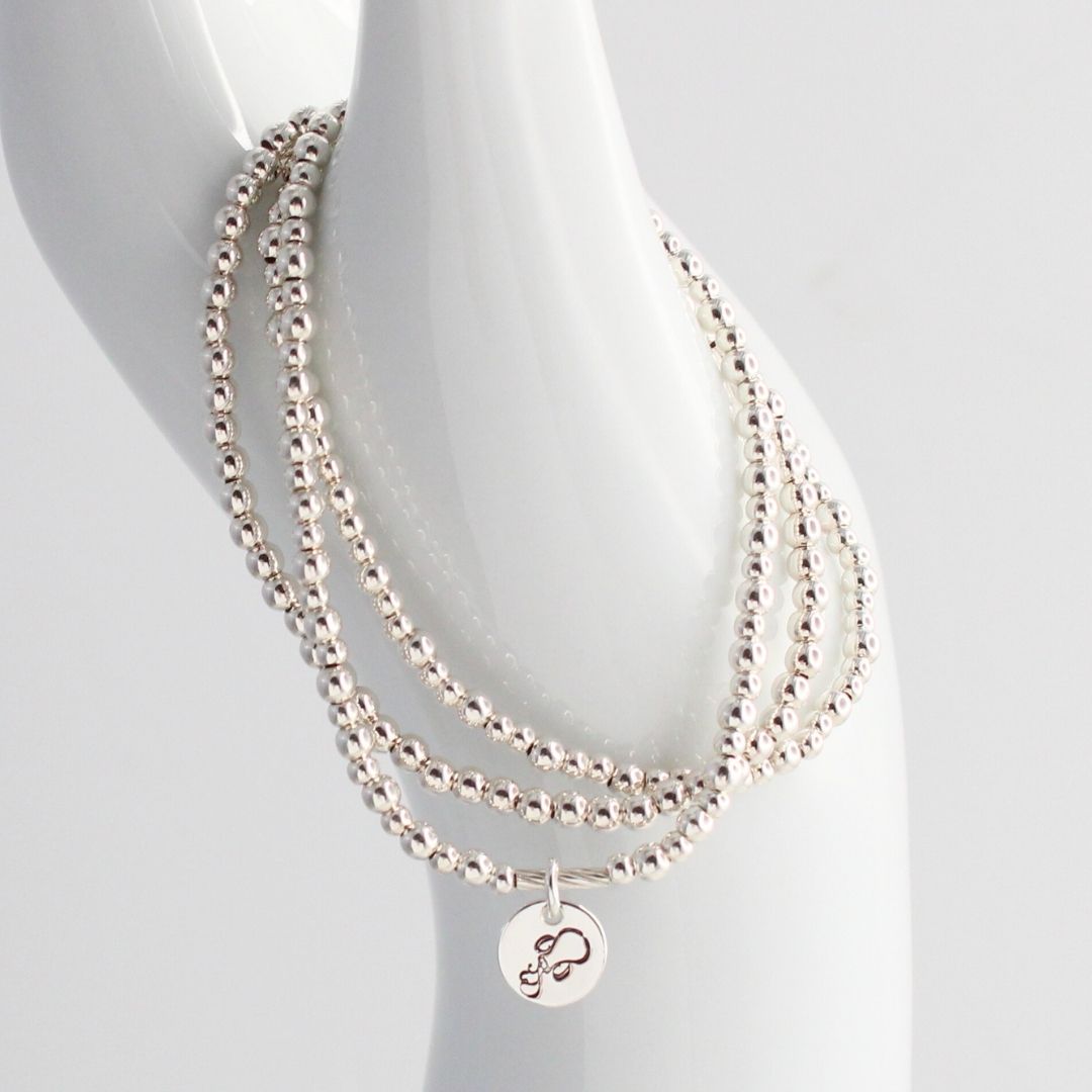 Aquarius Zodiac Sterling Silver Stacking Bracelet – Mia Love Drop