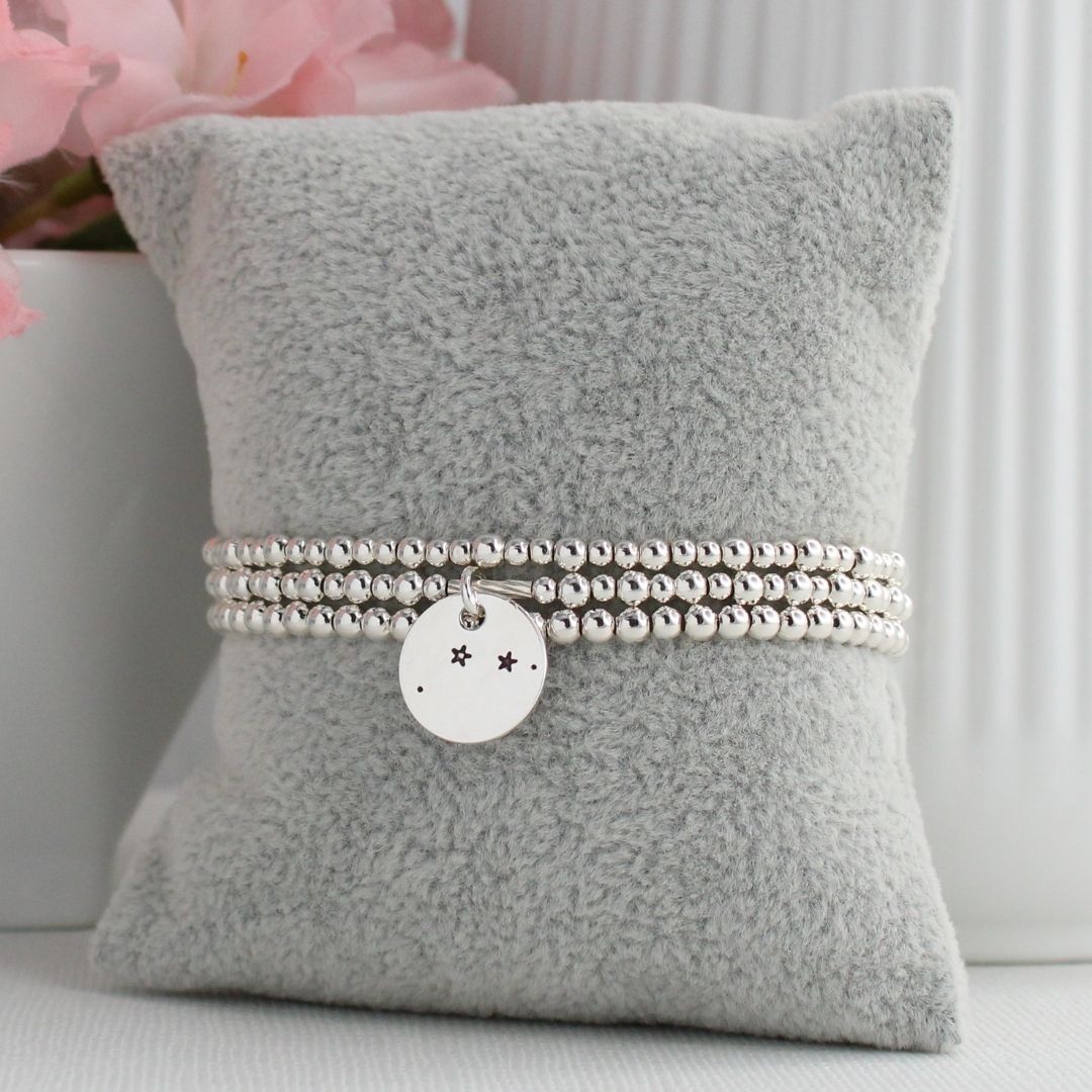 Aries Constellation Charm Silver Bead Bracelet – Bella Love Drop