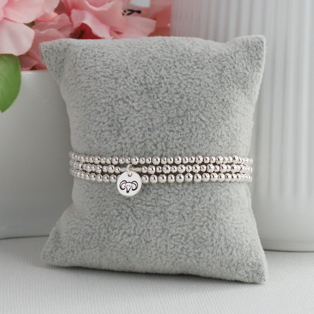 Aries Zodiac Sterling Silver Stacking Bracelet – Mia Love Drop