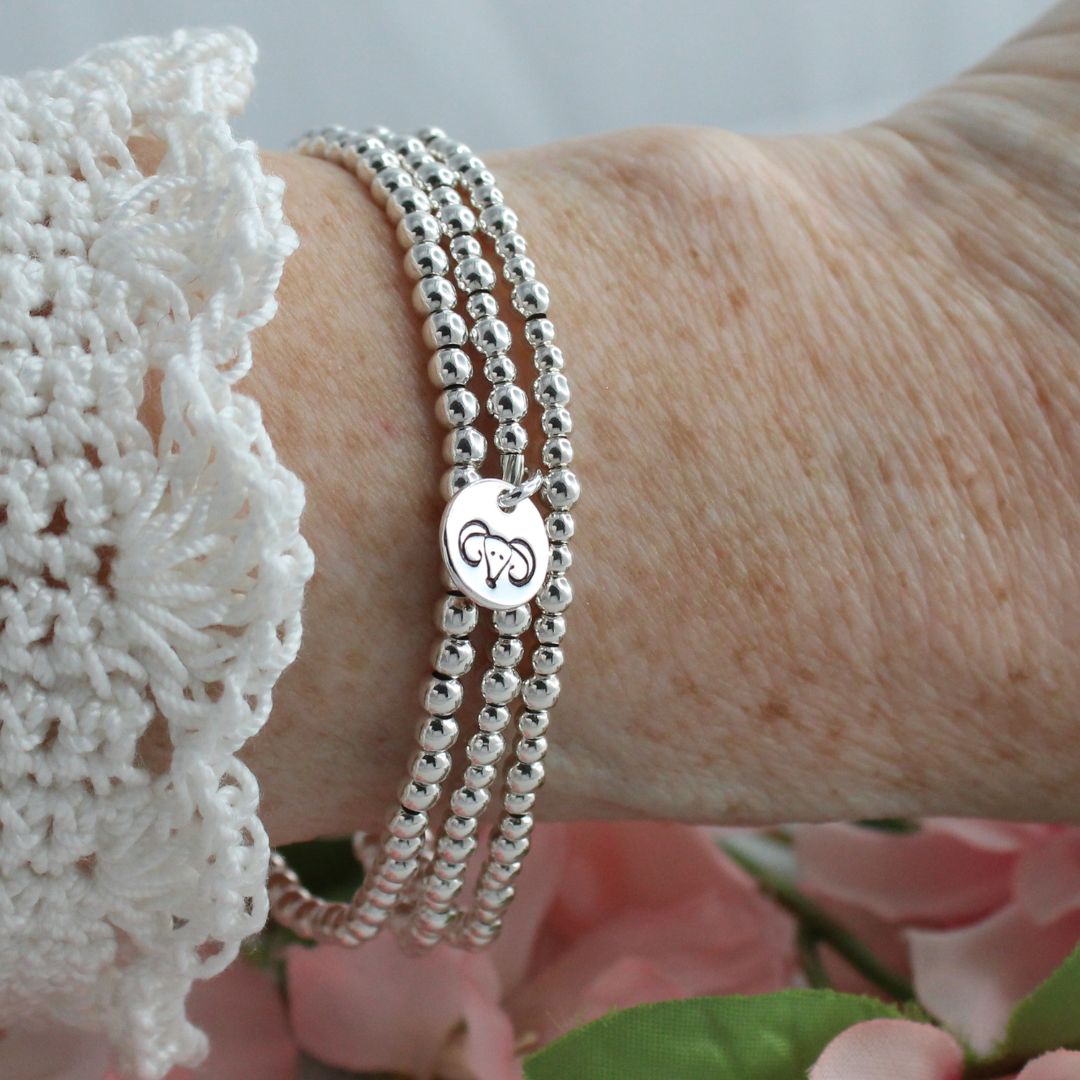 Aries Zodiac Sterling Silver Stacking Bracelet – Mia Love Drop