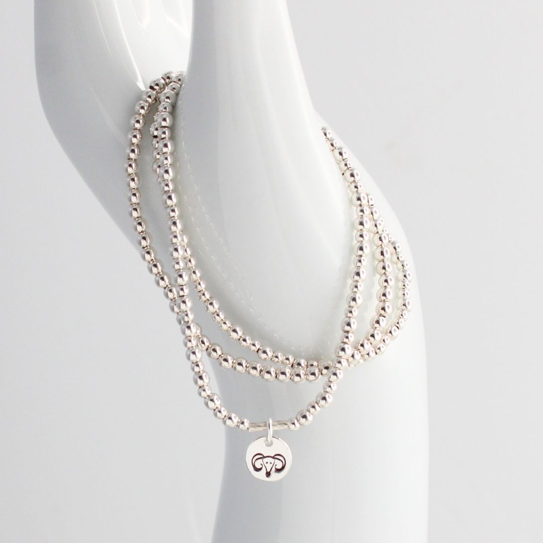 Aries Zodiac Sterling Silver Stacking Bracelet – Mia Love Drop