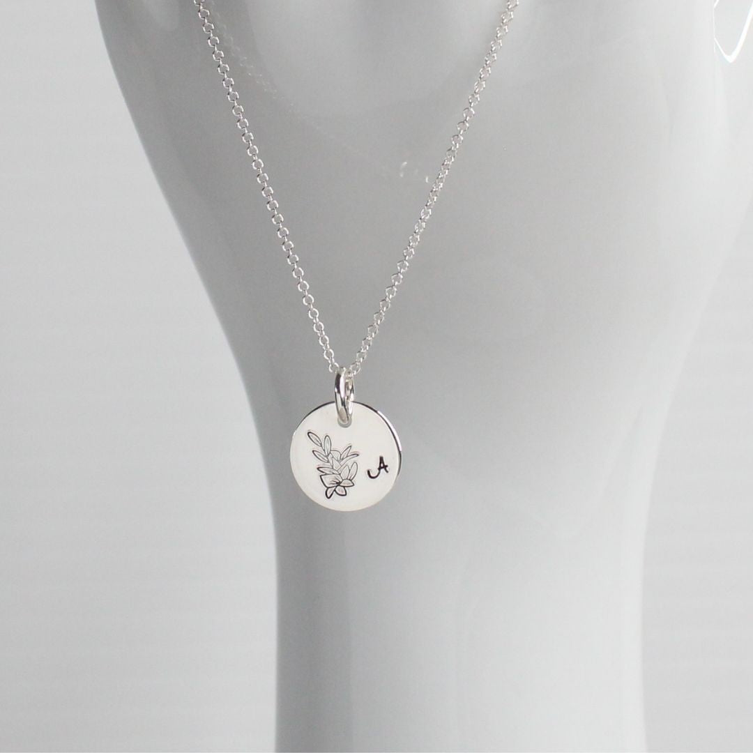 August Birth Flower Pendant Necklace – Gladiolus Bella Love Drop