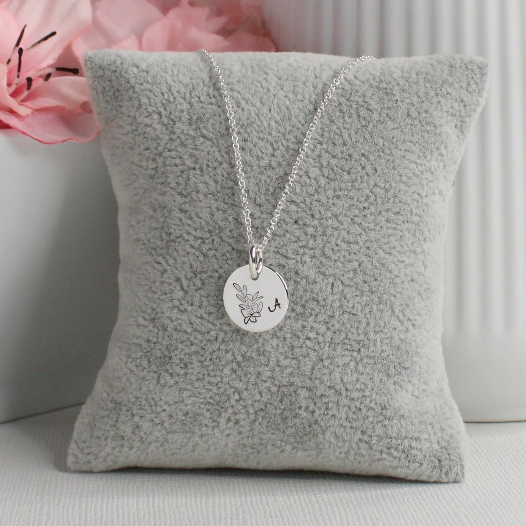 August Birth Flower Pendant Necklace – Gladiolus Bella Love Drop