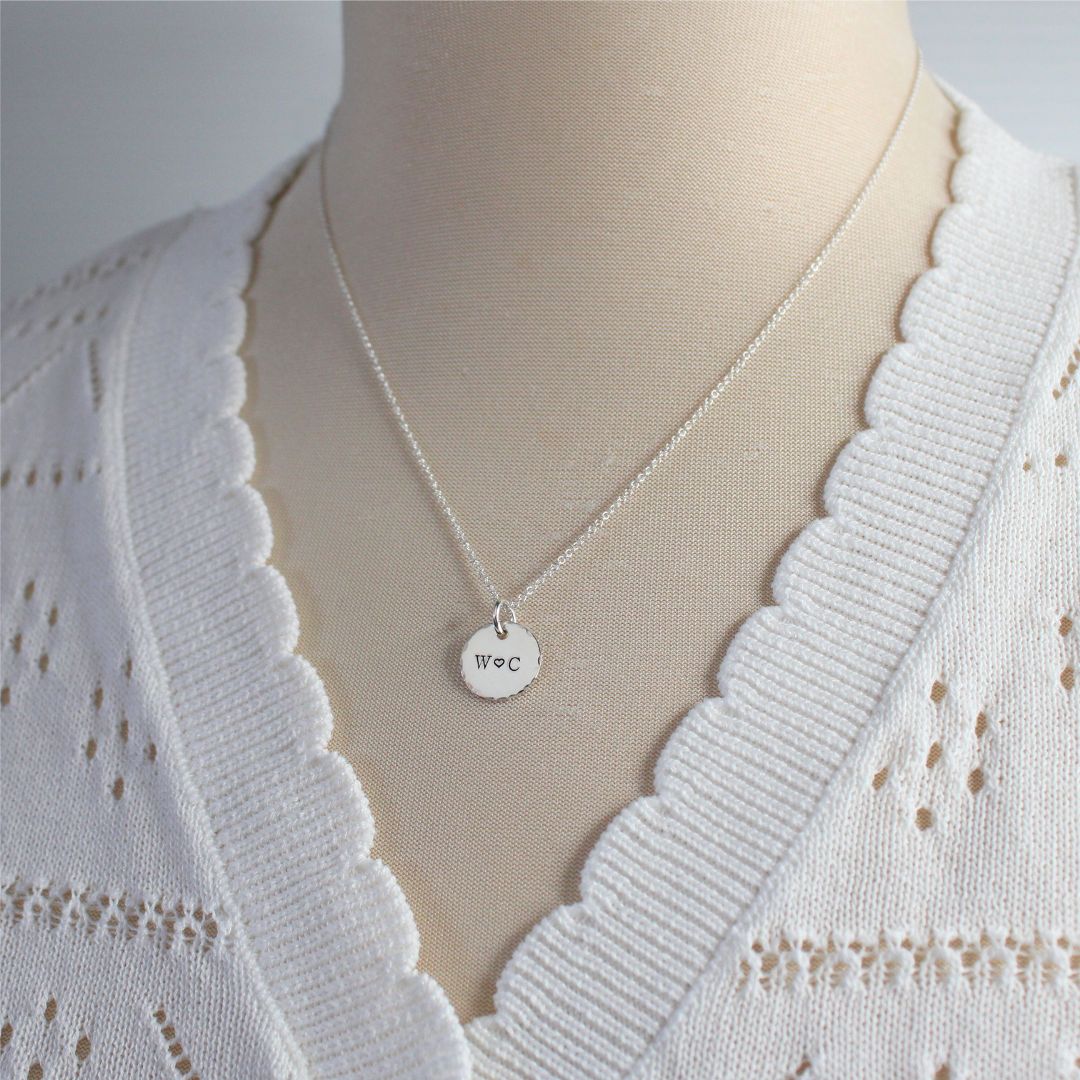 Personalized Couple's Initial Pendant Necklace - Bella Love Drop