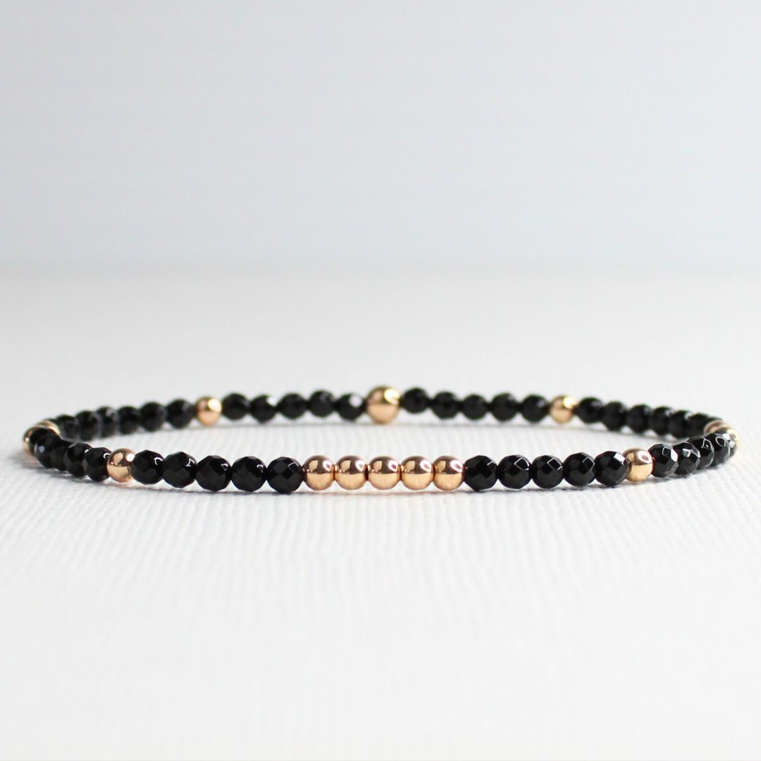 Midnight Black Onyx Gemstone Bracelet