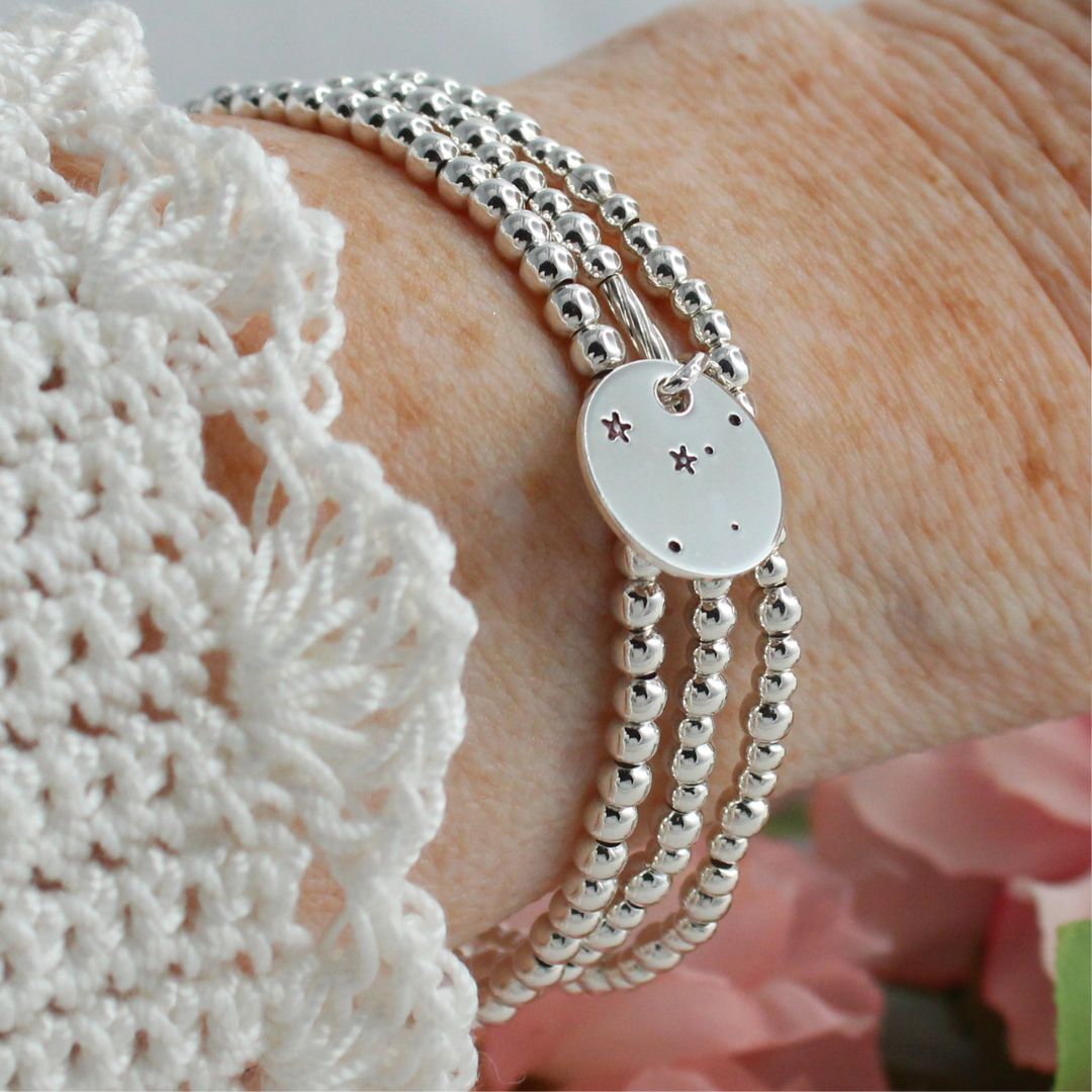 Cancer Constellation Charm Silver Bead Bracelet – Bella Love Drop
