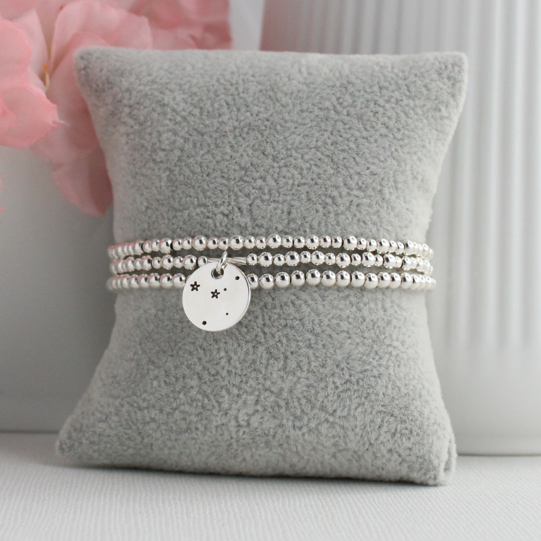 Cancer Constellation Charm Silver Bead Bracelet – Bella Love Drop