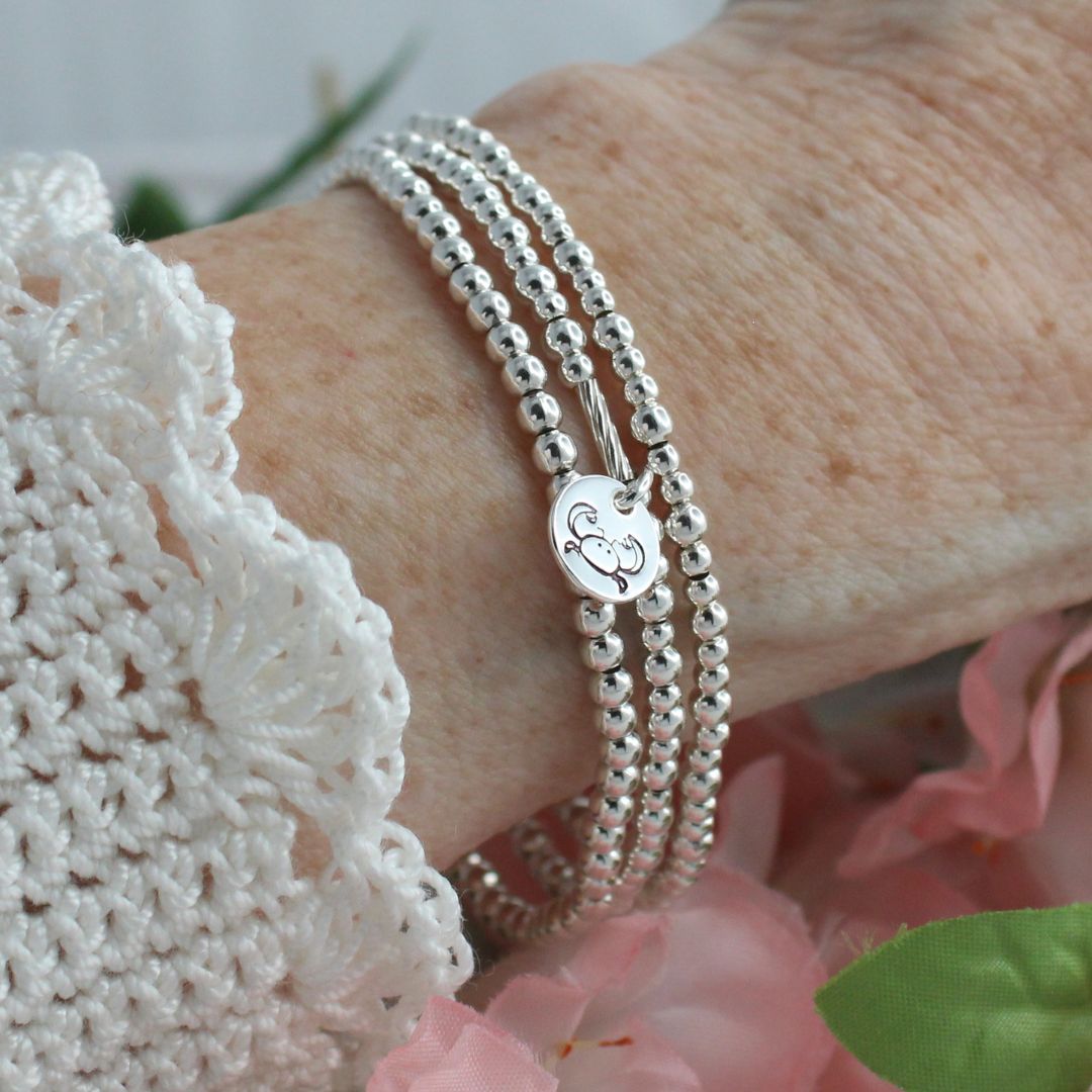 Cancer Zodiac Sterling Silver Stacking Bracelet – Mia Love Drop