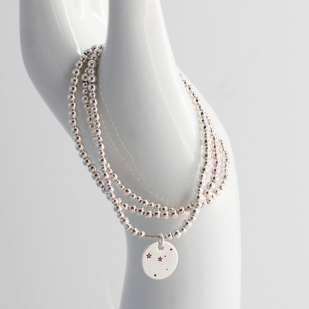 Cancer Constellation Charm Silver Bead Bracelet – Bella Love Drop