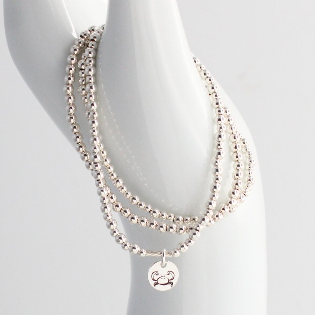 Cancer Zodiac Sterling Silver Stacking Bracelet – Mia Love Drop