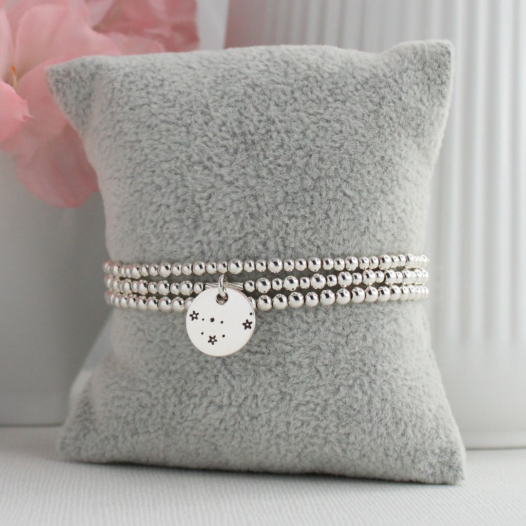 Capricorn Constellation Charm Silver Bead Bracelet – Bella Love Drop