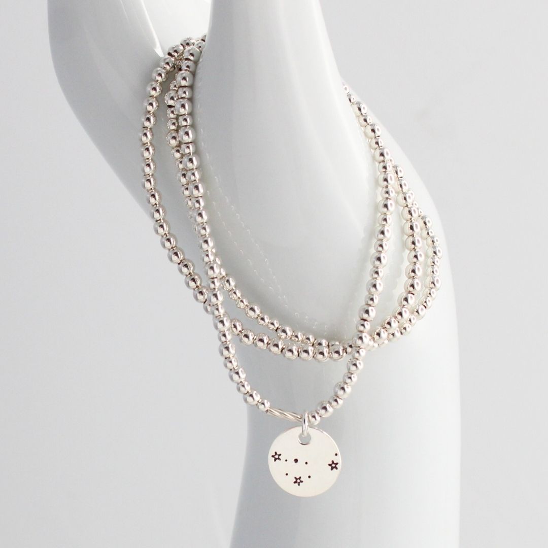 Capricorn Constellation Charm Silver Bead Bracelet – Bella Love Drop