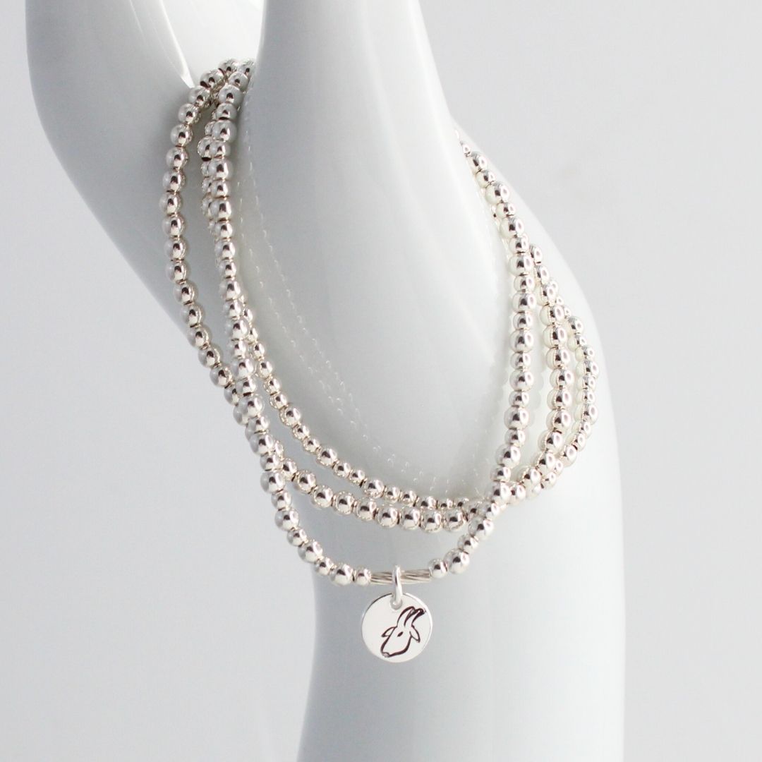 Capricorn Zodiac Sterling Silver Stacking Bracelet – Mia Love Drop