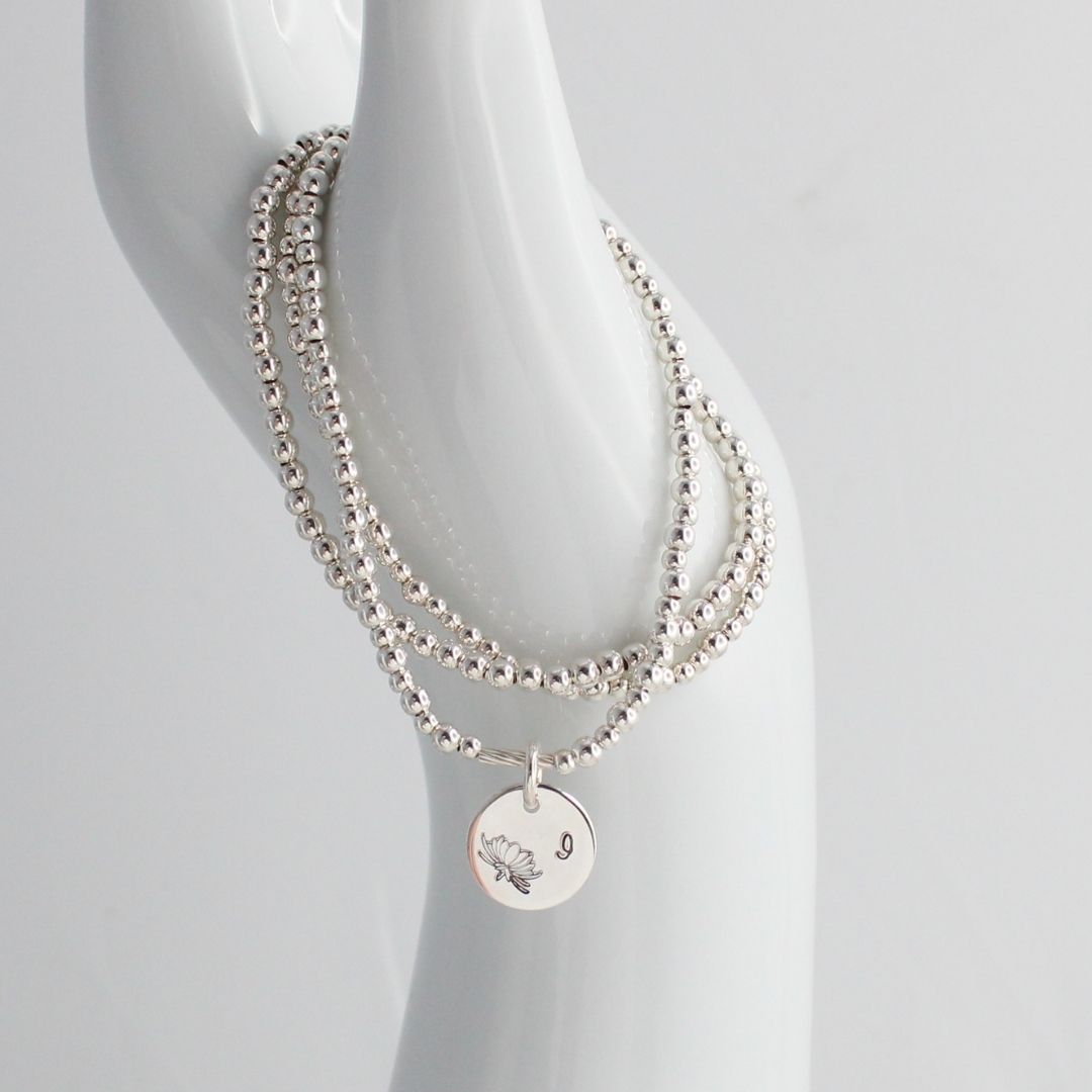 November Birth Flower Bracelet – Chrysanthemum Bella Love Drop