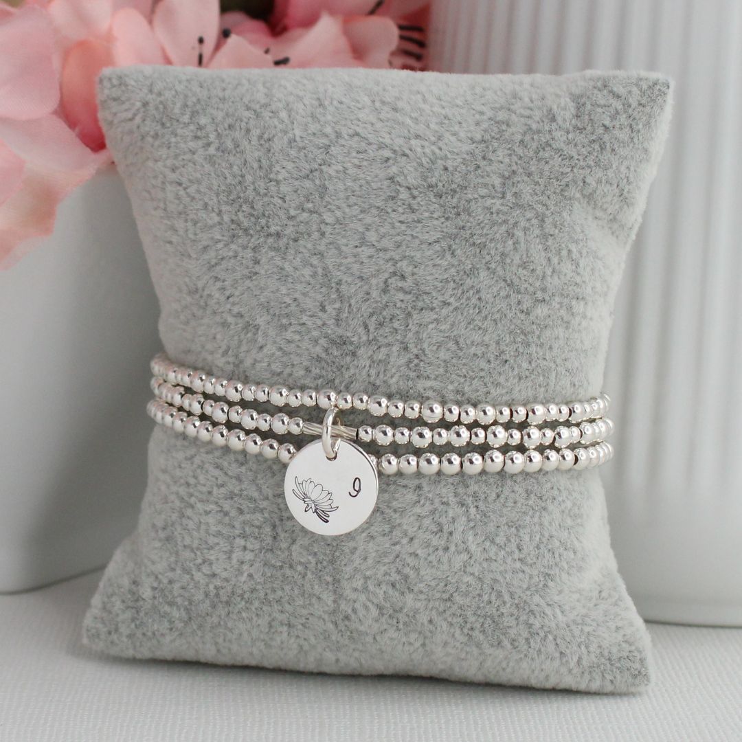 November Birth Flower Bracelet – Chrysanthemum Bella Love Drop