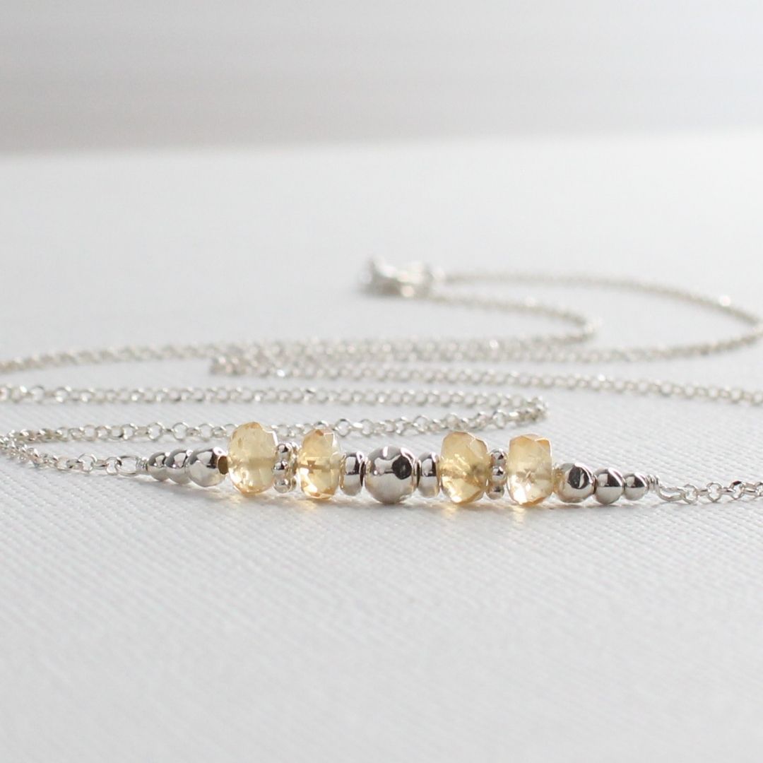 Citrine November Sterling Silver Birthstone Necklace - Abundance