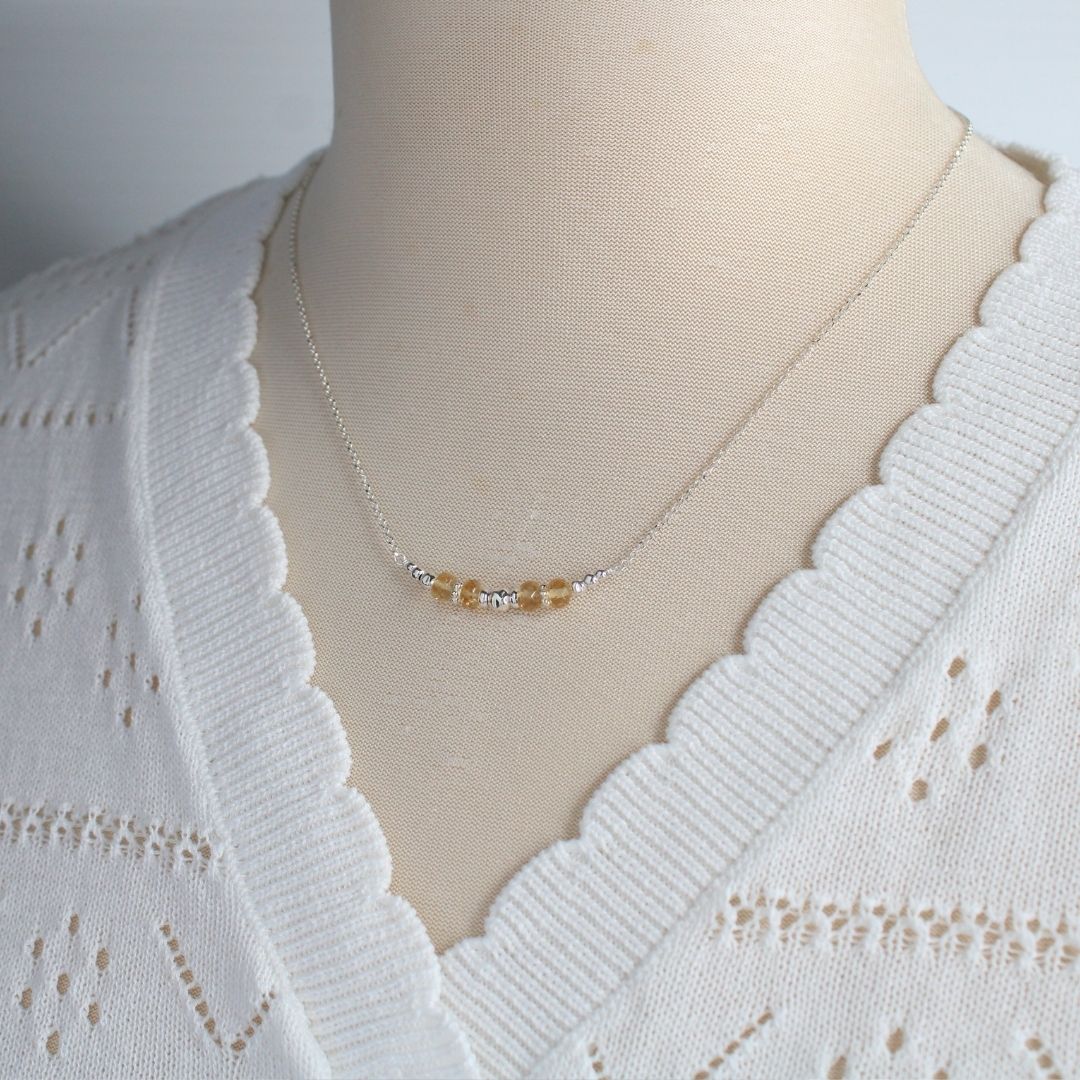 Citrine November Sterling Silver Birthstone Necklace - Abundance