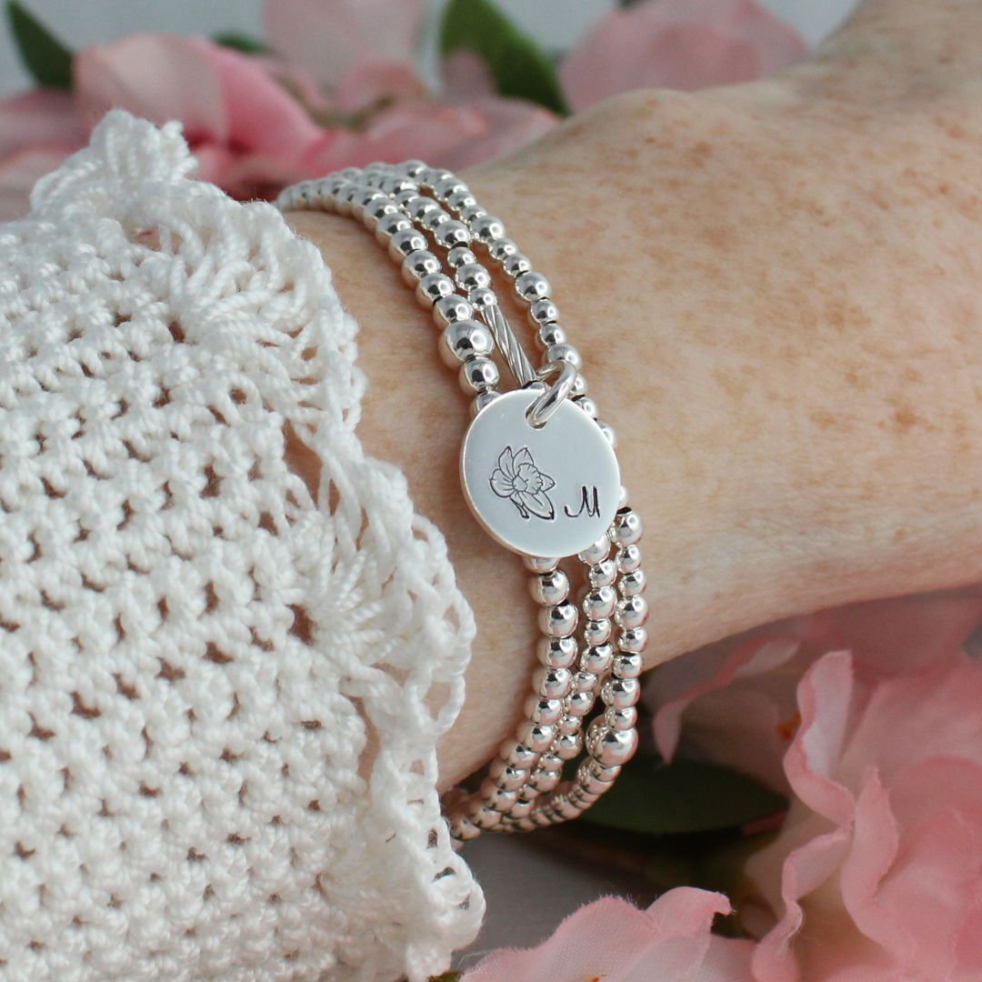 March Birth Flower Bracelet – Daffodil Bella Love Drop