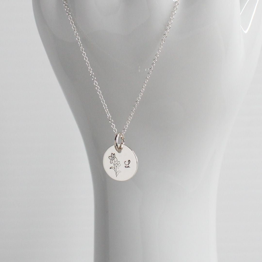 December Birth Flower Pendant Necklace – Narcissus Bella Love Drop