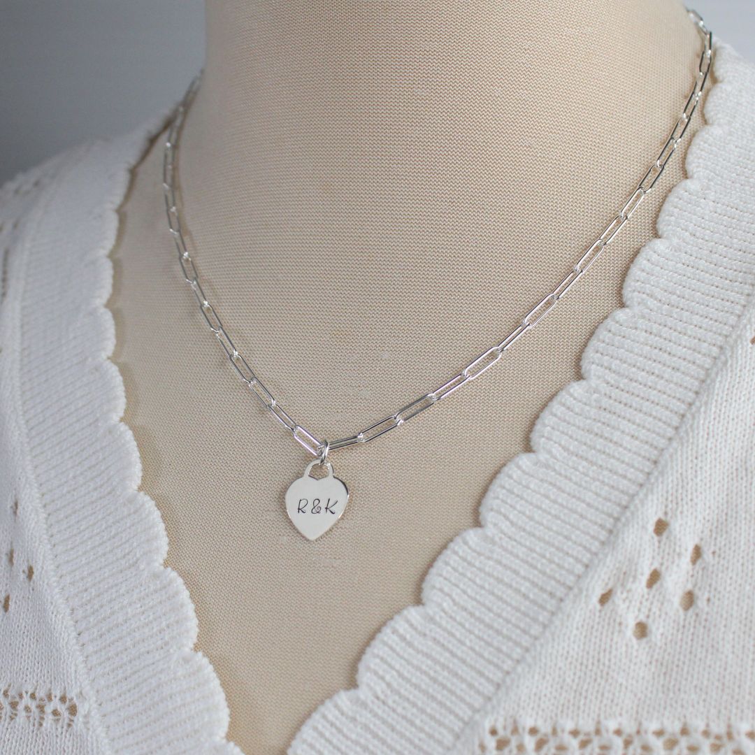 Personalized Heart Pendant Necklace - Love Bound