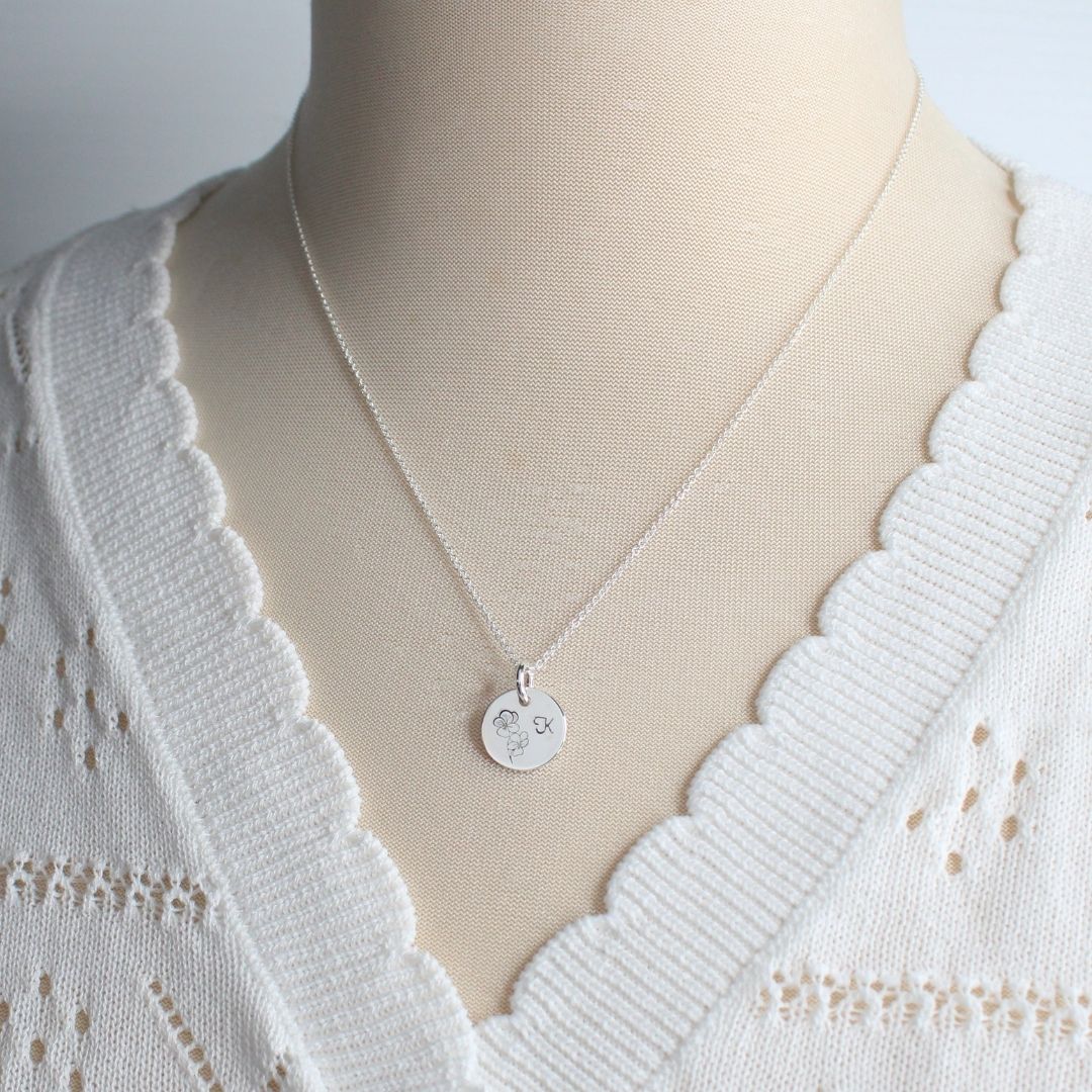 February Birth Flower Pendant Necklace – Violet Bella Love Drop