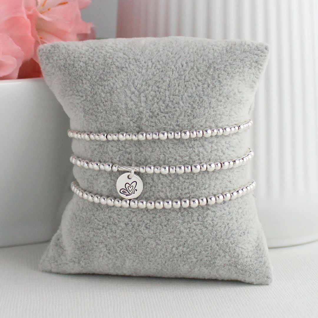 Sterling Silver Stacking Bracelet with Butterfly Charm – Mia Love Drop