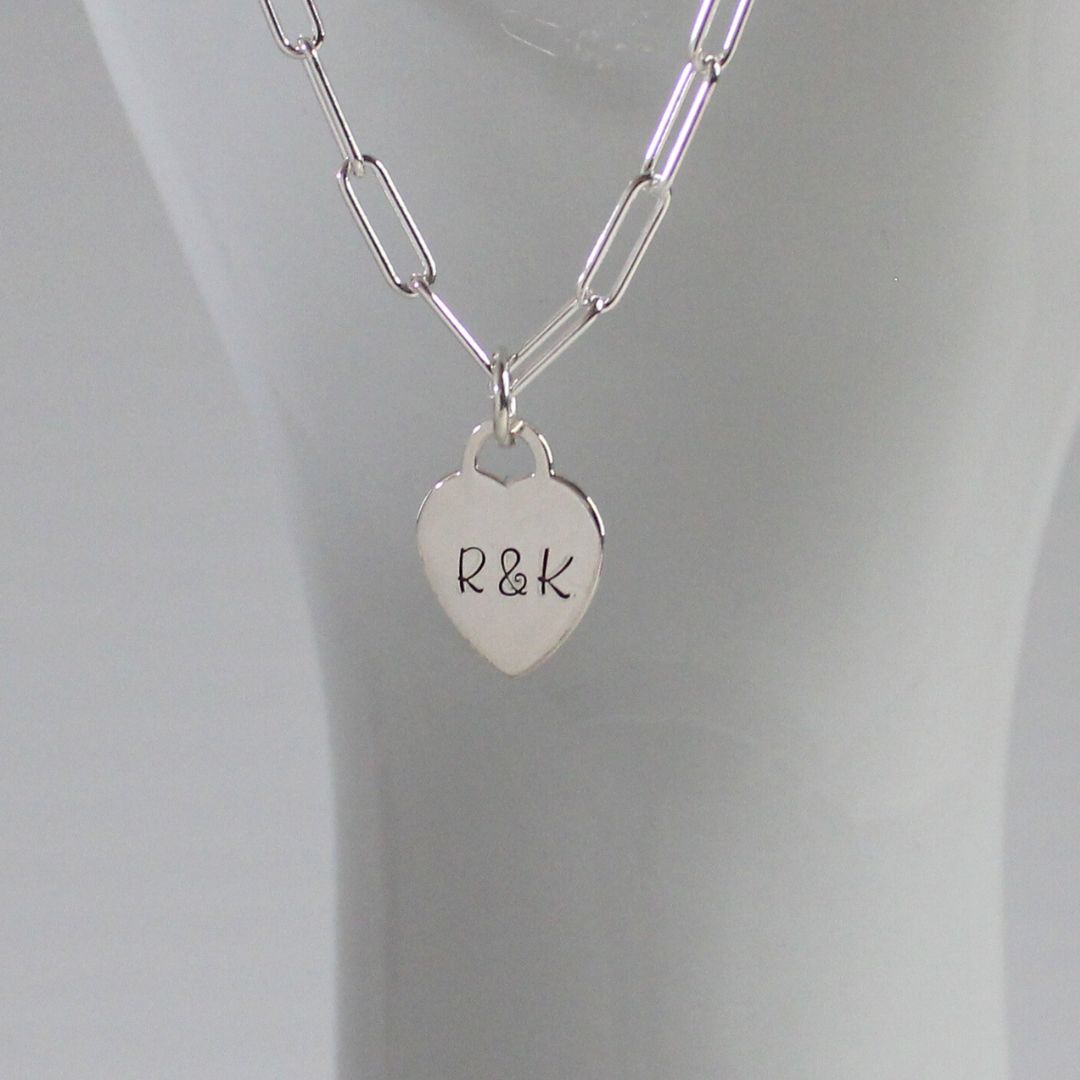 Couples Personalized Heart Pendant Necklace - Love Bound