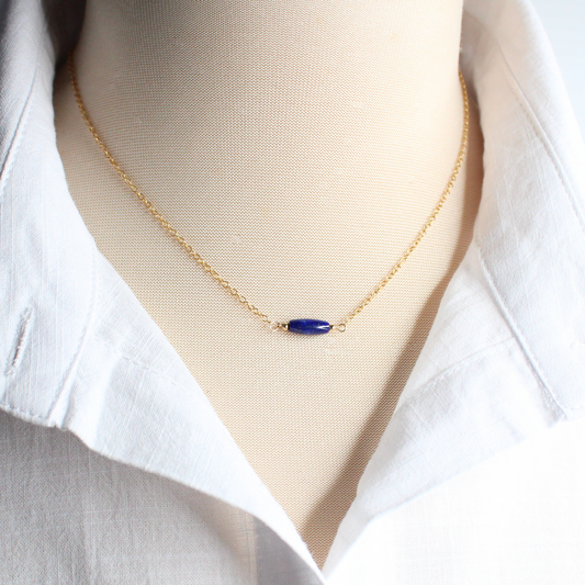 Lapis Lazuli Bead Gold Filled Necklace