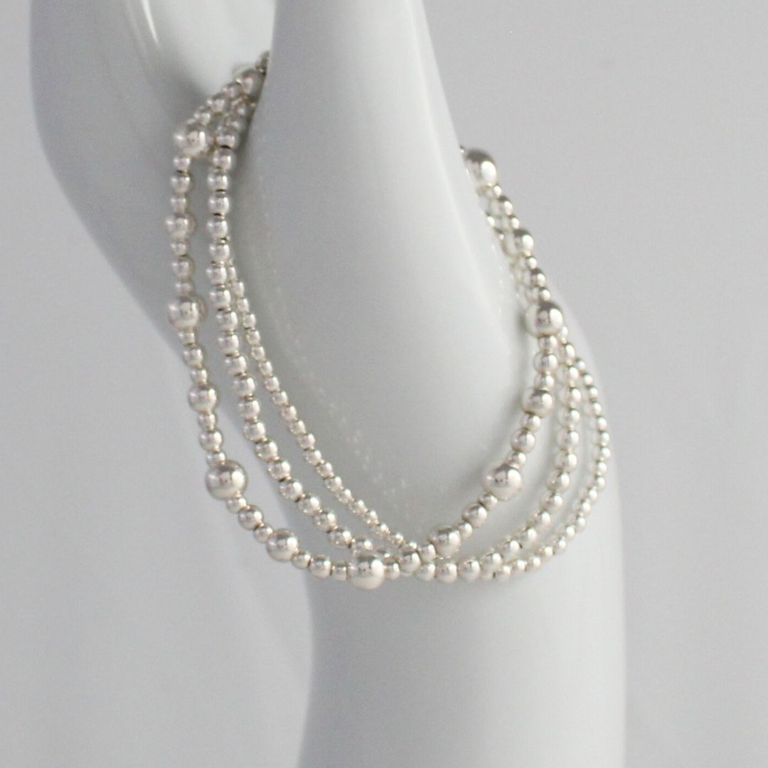 Sterling Silver Bead Stacking Bracelet - 2.5mm, 3mm, 4mm, 5mm - Verona