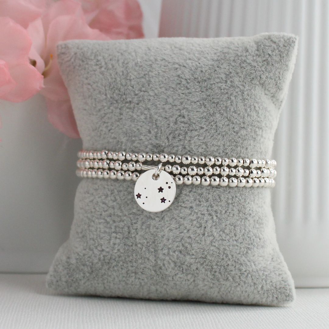 Leo Constellation Charm Silver Bead Bracelet – Bella Love Drop