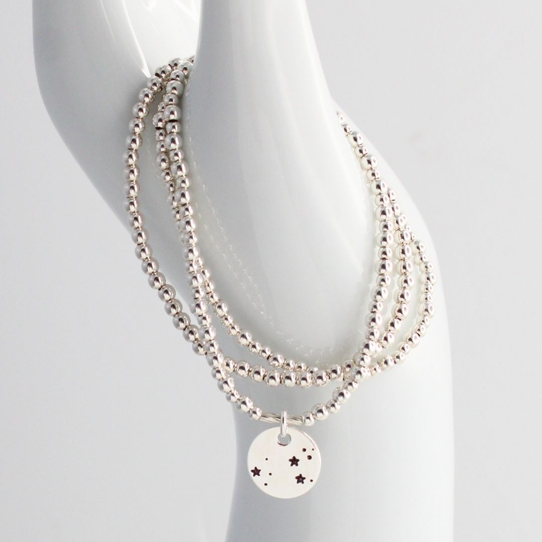 Leo Constellation Charm Silver Bead Bracelet – Bella Love Drop