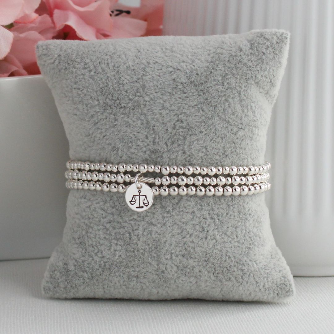 Libra Zodiac Sterling Silver Stacking Bracelet – Mia Love Drop