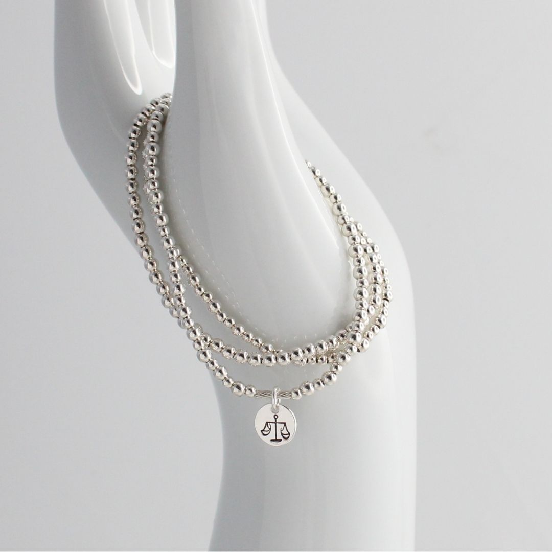 Libra Zodiac Sterling Silver Stacking Bracelet – Mia Love Drop