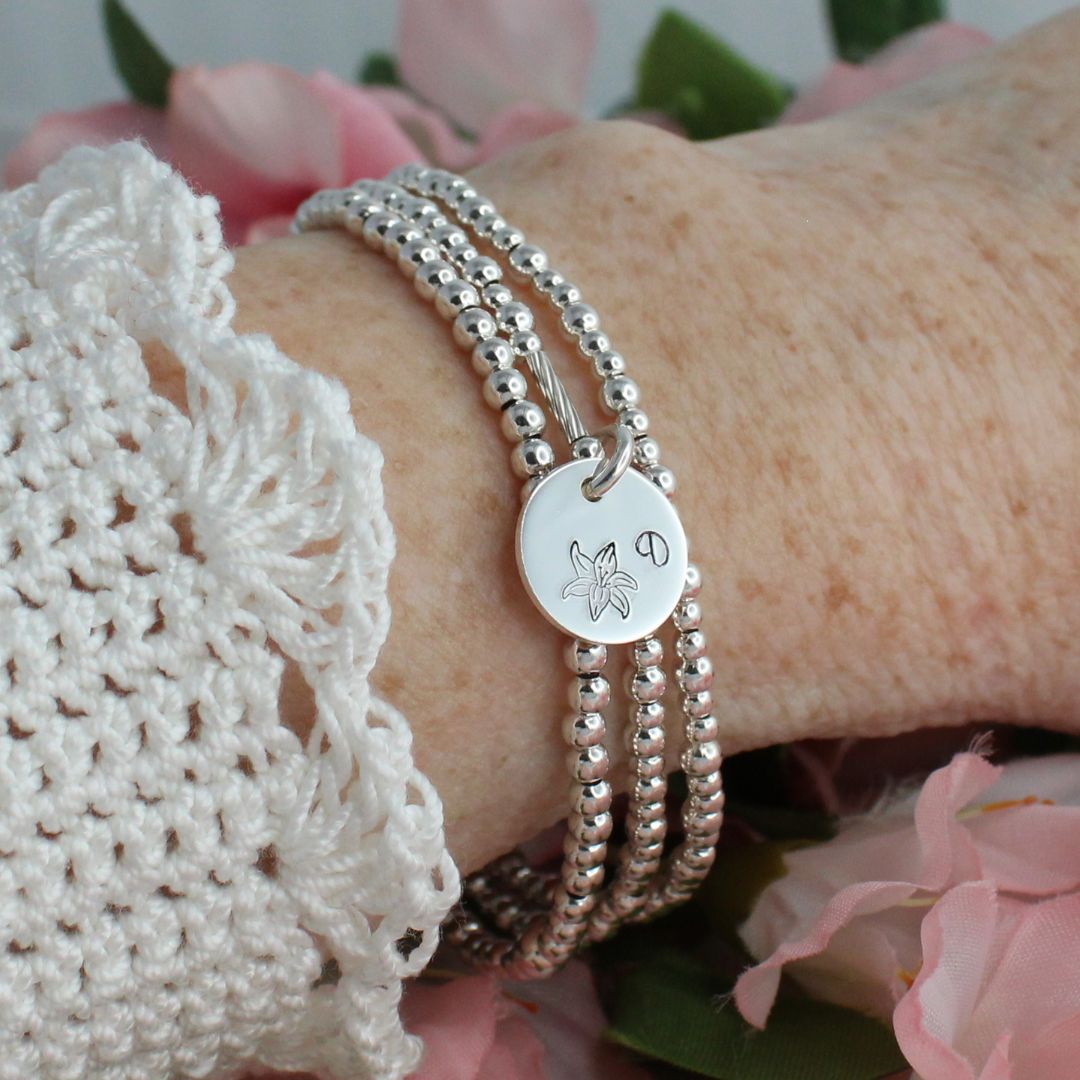 July Birth Flower Bracelet – Lily Bella Love Drop