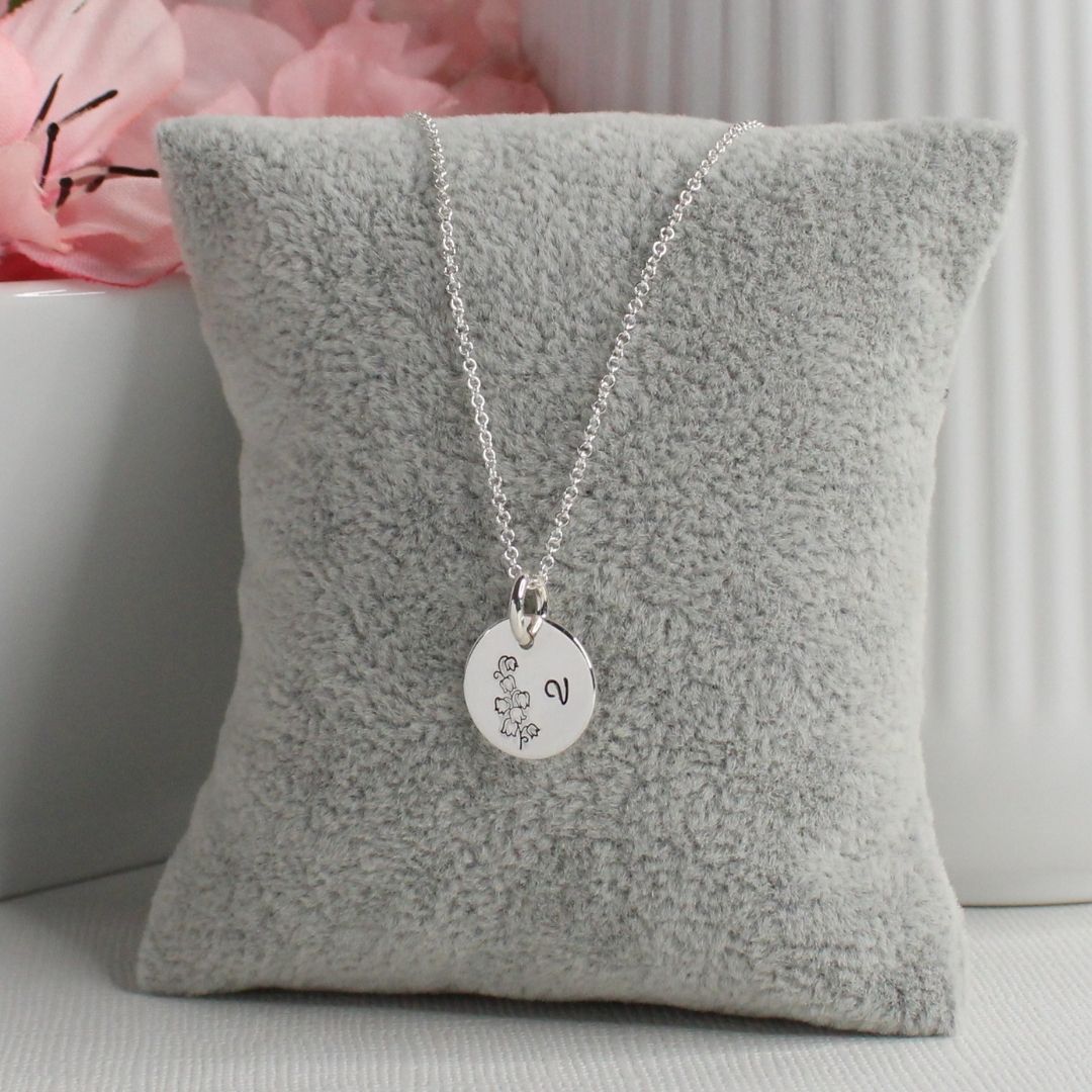 May Birth Flower Pendant Necklace – Lily of the Valley Bella Love Drop