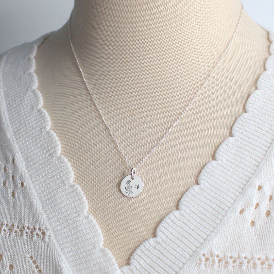 May Birth Flower Pendant Necklace – Lily of the Valley Bella Love Drop
