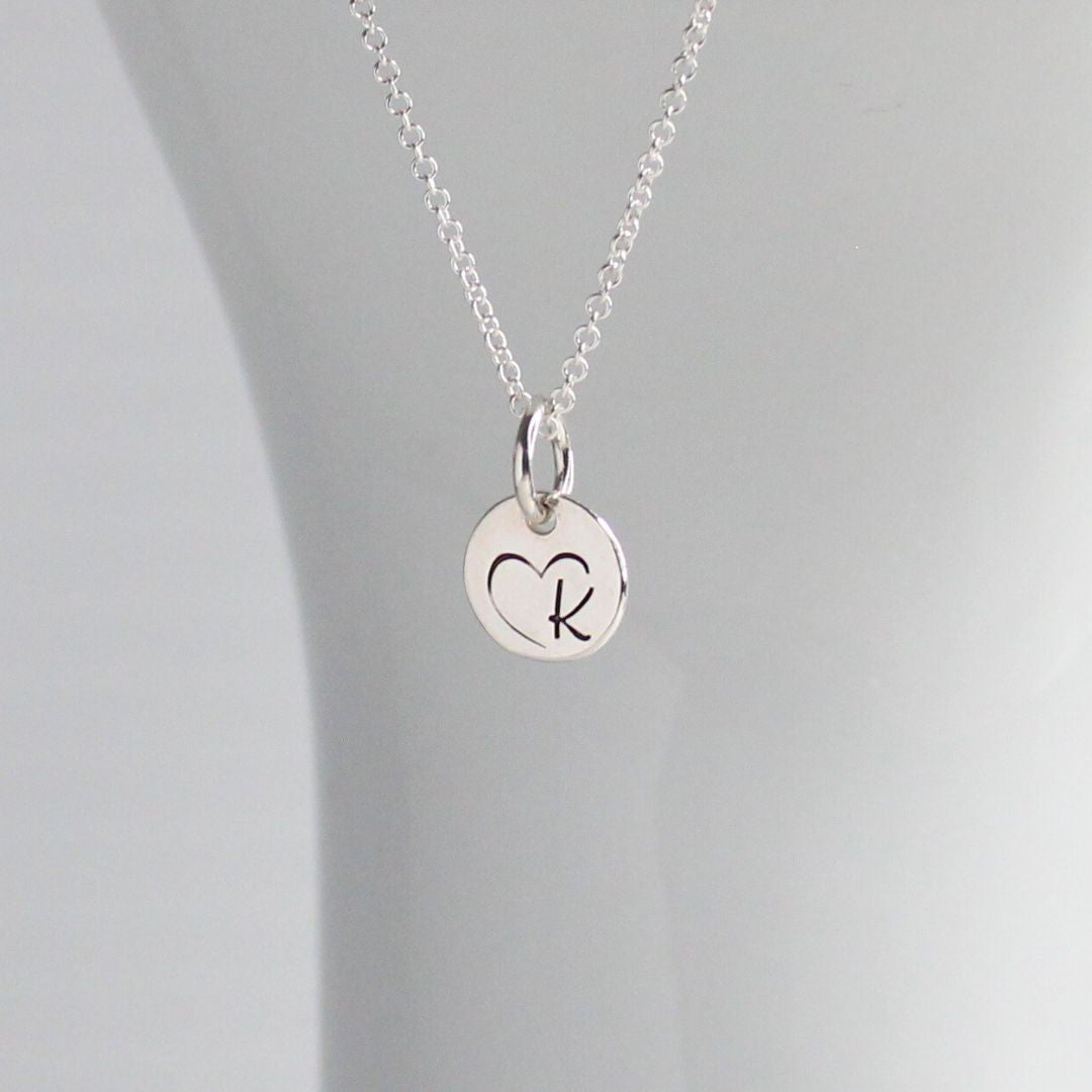 Initial in Heart Pendant Necklace - Mia Love Drop
