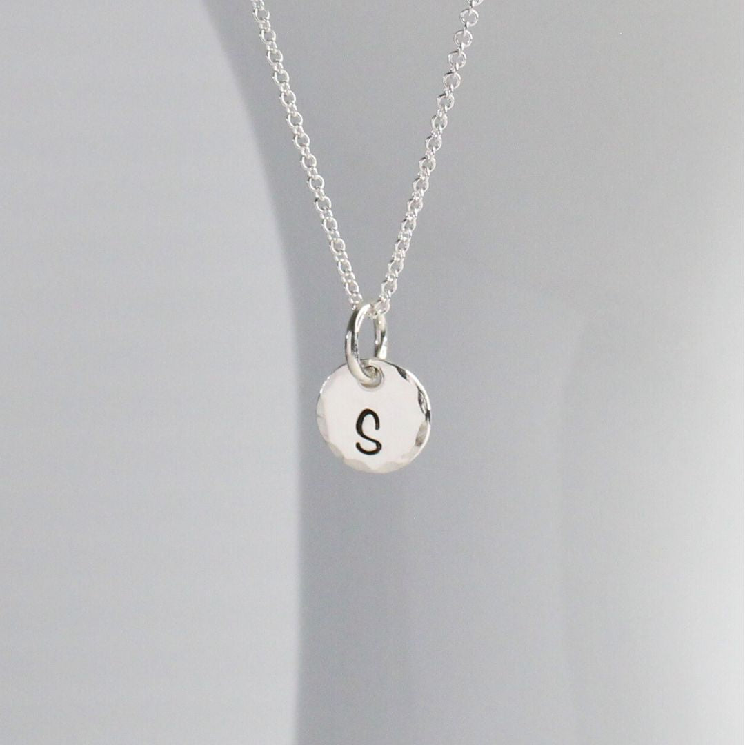 Personalized Hand Stamped Initial Pendant Necklace - Mia Love Drop