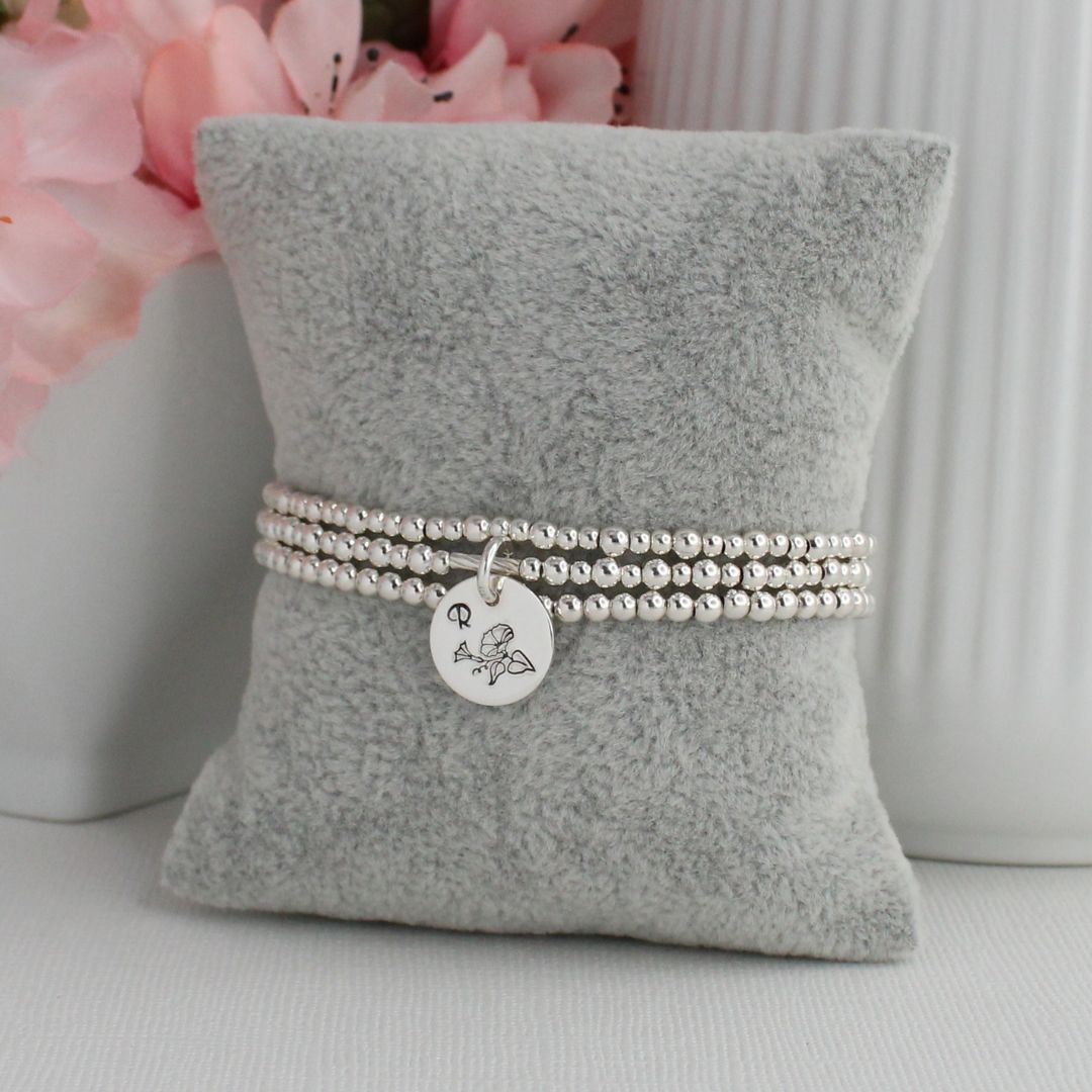 September Birth Flower Bracelet – Morning Glory Bella Love Drop