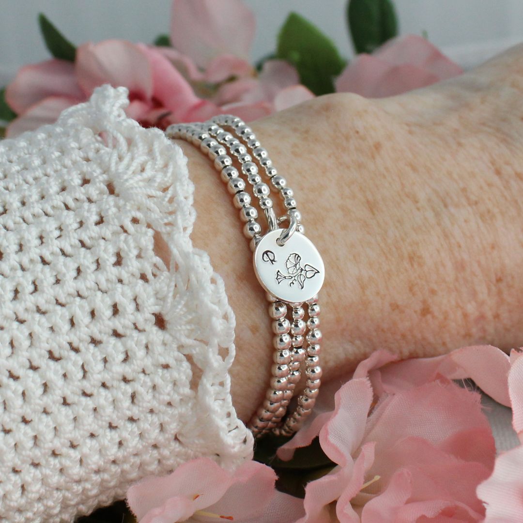 September Birth Flower Bracelet – Morning Glory Bella Love Drop