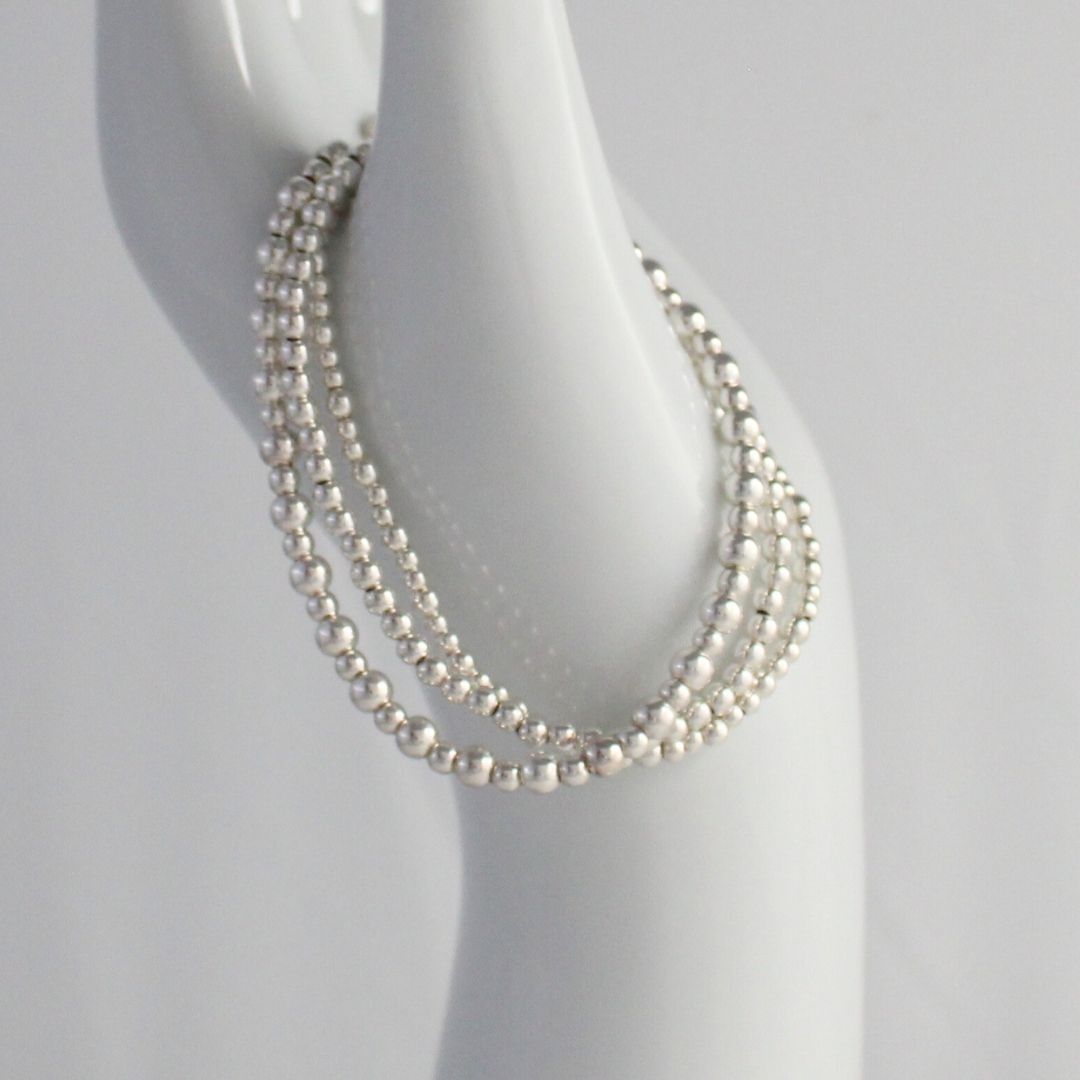 Sterling Silver Bead Stacking Bracelet - 2.5mm, 4mm - Torino