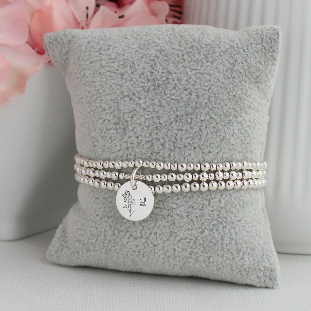 December Birth Flower Bracelet – Narcissus Bella Love Drop