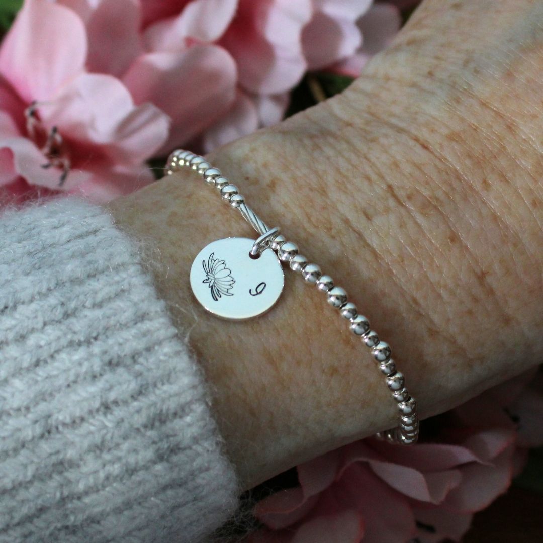 November Birth Flower Bracelet – Chrysanthemum Bella Love Drop