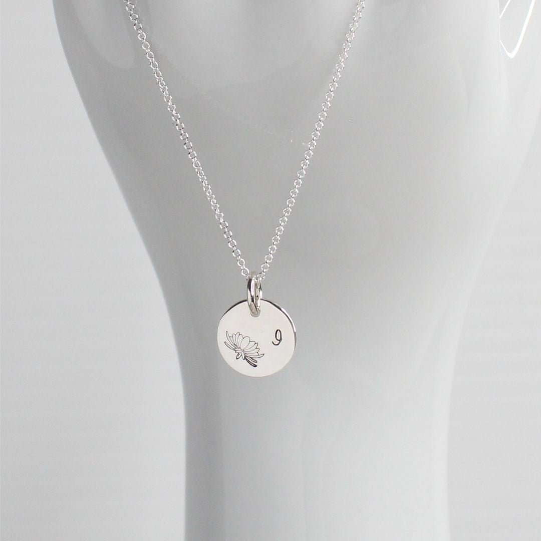 November Birth Flower Pendant Necklace – Chrysanthemum Bella Love Drop
