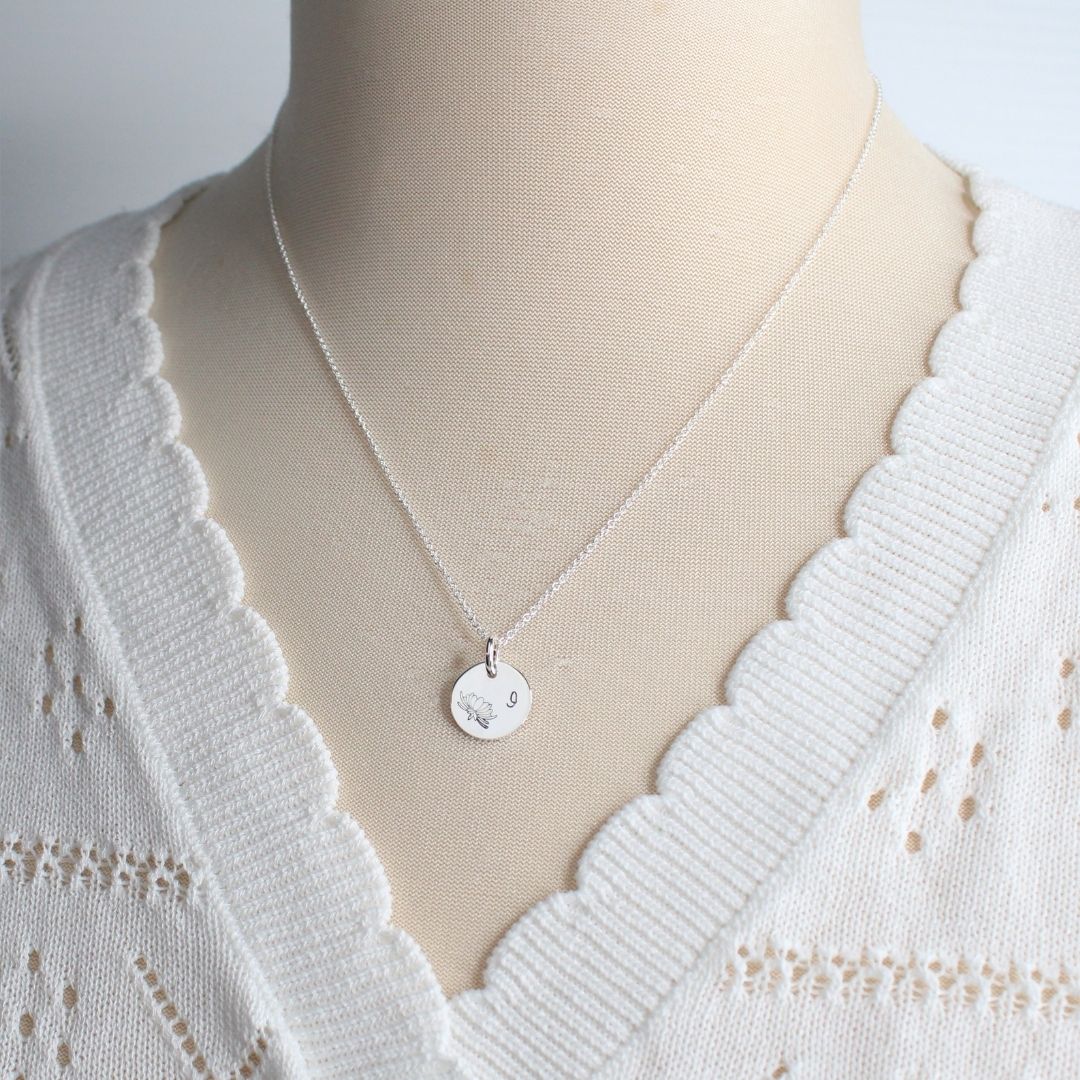 November Birth Flower Pendant Necklace – Chrysanthemum Bella Love Drop