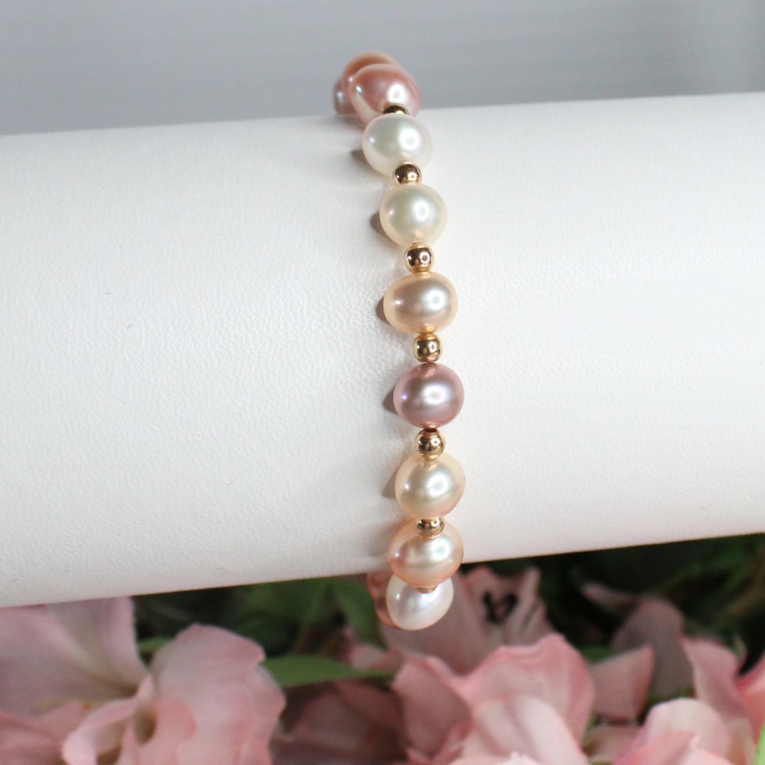 Pastel Freshwater Pearl Bracelet - Elysian